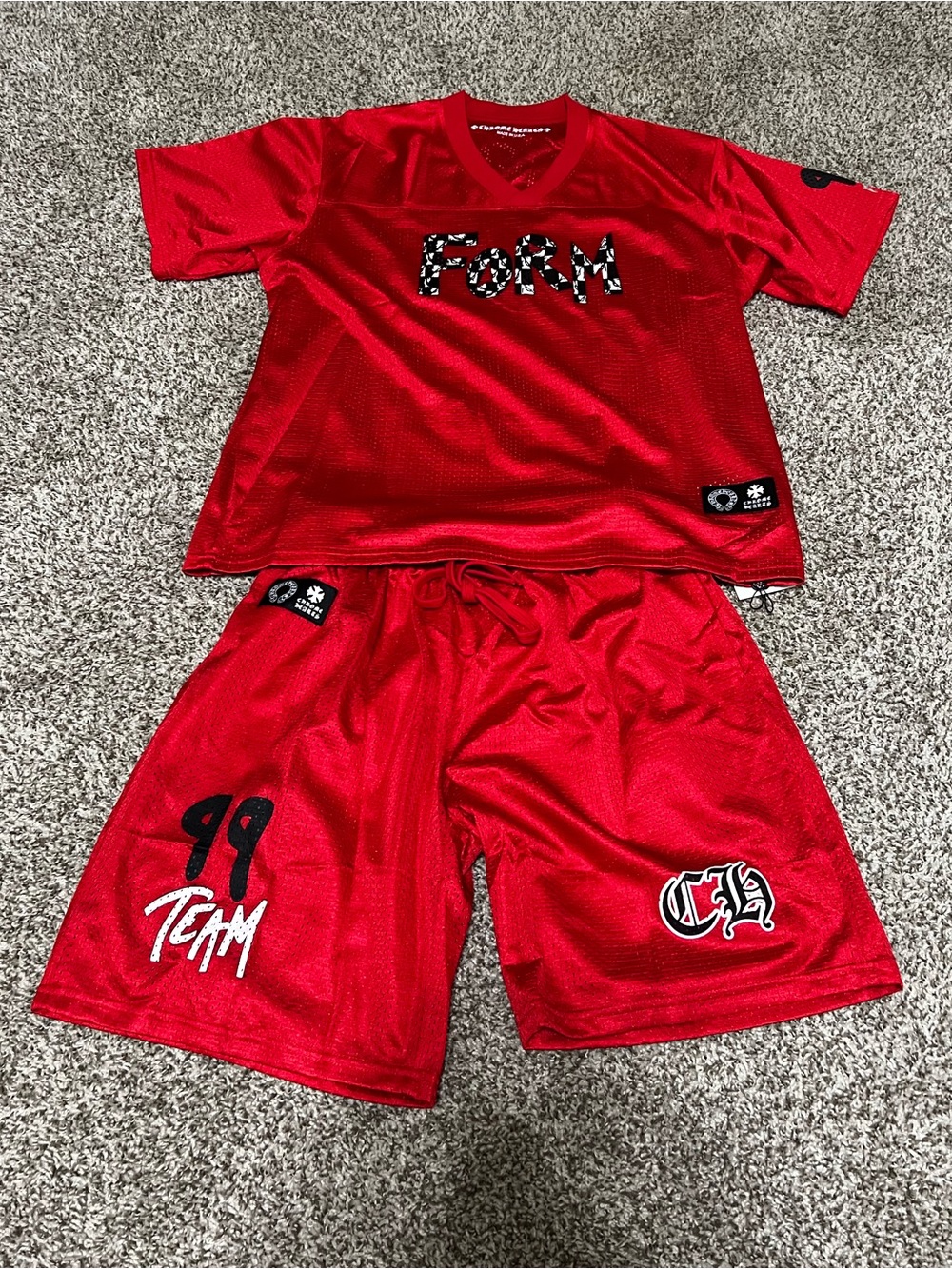 Chrome Hearts Matty Boy Form Jersey Red ( Shirt & Shorts )